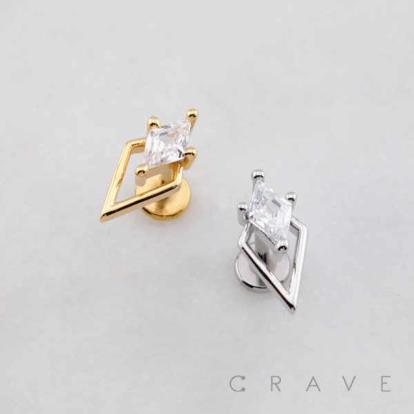 KITE CZ THREADLESS (PUSH IN) 316L SURGICAL STEEL LABRET SET